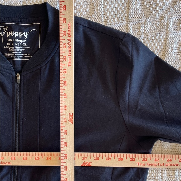 Poppy The Palomar Black Scrub Jacket Sz L - Picture 6 of 13